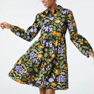 Princess Highway Linen Blend Room To Bloom Floral Shirtdress Aus6